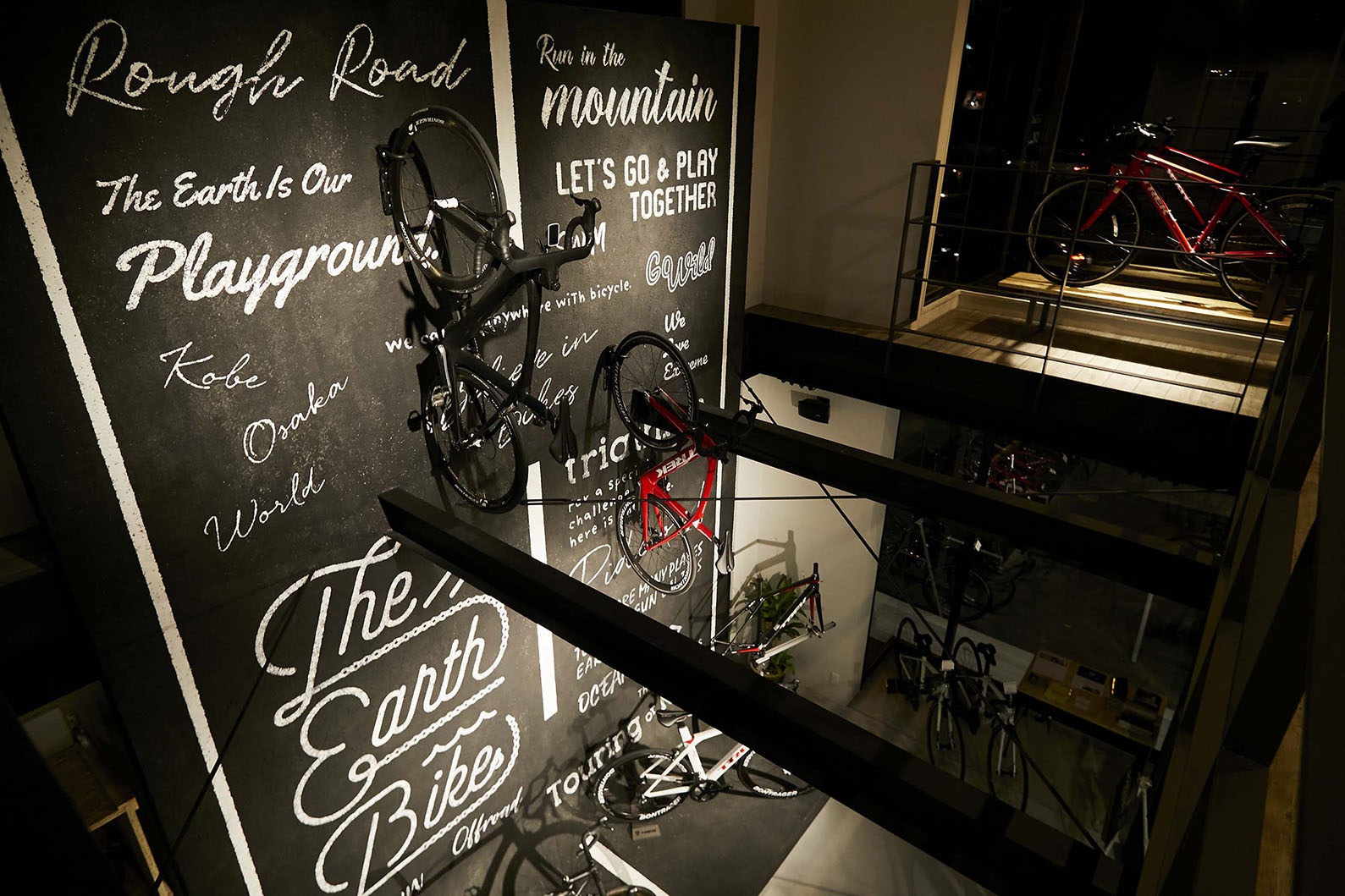 THE EARTH BIKES ロゴウォール